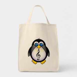 Bolsa Tote Clef de triplo do pinguim da música
