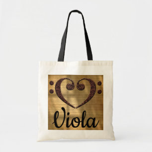 Bolsa Tote Clef Heart Viola de Bass Duplo