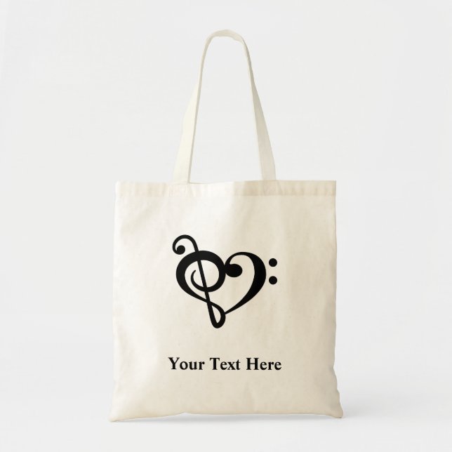 Bolsa Tote Clef Musical Coração de Amor (Frente)