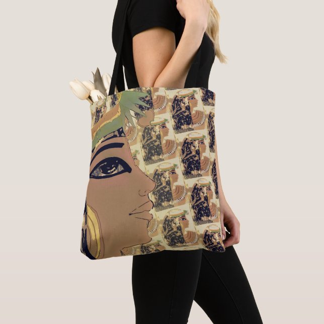 Bolsa Tote Cleopatras com o 1 grande Brown no bege (Close Up)