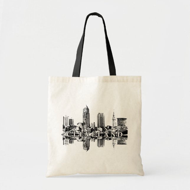 Bolsa Tote Cleveland, linha do horizonte de Ohio (Frente)