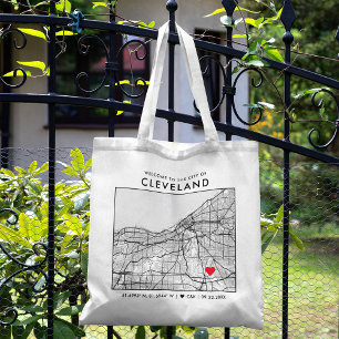 Bolsa Tote Cleveland Love Locator   Boas-vindas ao Casamento 