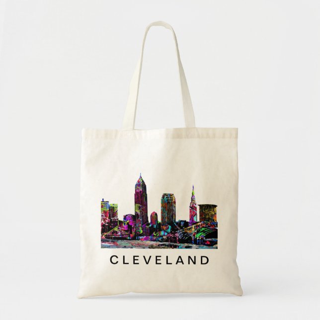 Bolsa Tote Cleveland, Ohio em grafite (Frente)