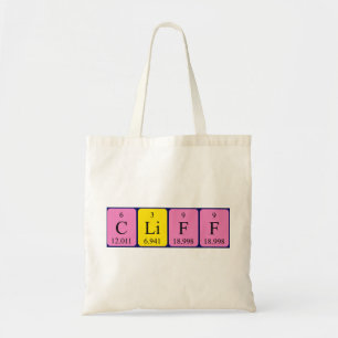 Bolsa Tote Cliff com nome de mesa periódico tot saco