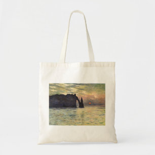 Bolsa Tote Cliff Etretat, Sunset de Claude Monet