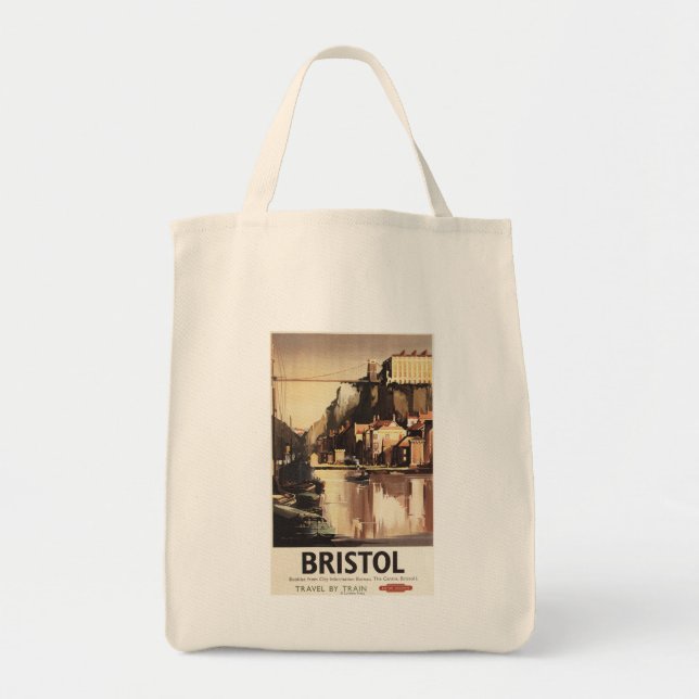 Bolsa Tote Clifton Suspensão Bridge e Boats (Frente)