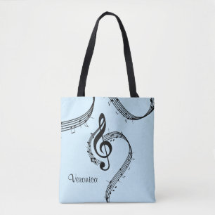 Bolsa Tote Climactic G Clef Music Blue