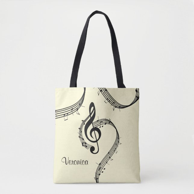 Bolsa Tote Climactic G Clef Music Yellow (Frente)