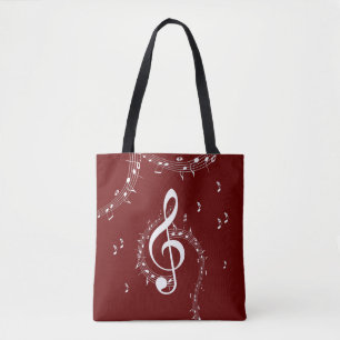 Bolsa Tote Clímax Clave de Sol Música Vermelho
