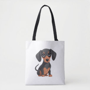 Bolsa Tote Clipart de Canino de Solha Adorável de Cartoon Dac