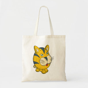 Bolsa Tote Clipart de desenho animado de gato, ilustração de