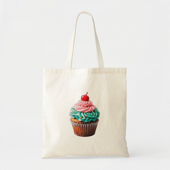 Bolsa Tote Clipe de Ilustração de Deserto de Cupcake de Anive (Frente)