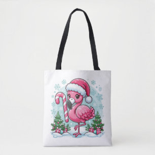 Bolsa Tote Clipe de Sublimação do Flamingo de Natal