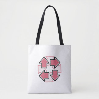 Bolsa Tote Clockwise Arrows Minimal Geometric Red
