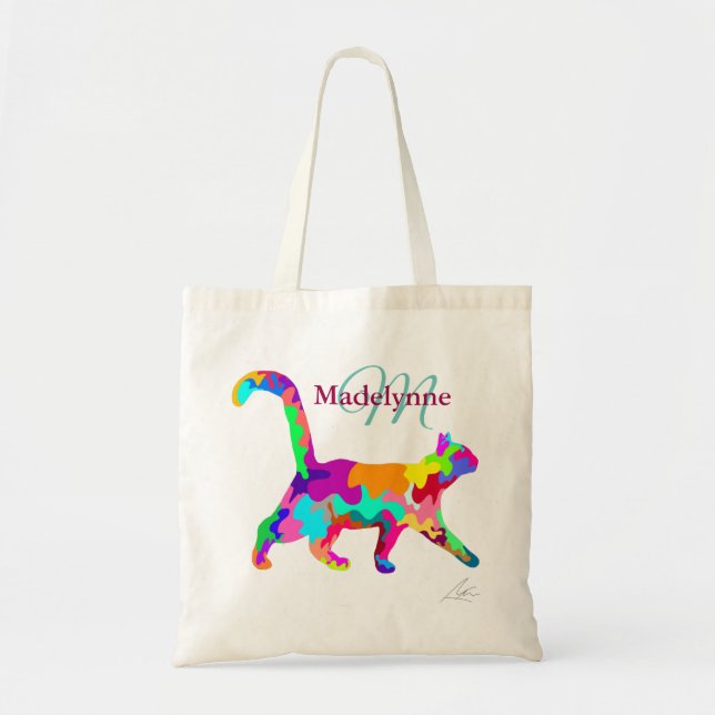Bolsa Tote Cloroso Cat Art Modern (Frente)