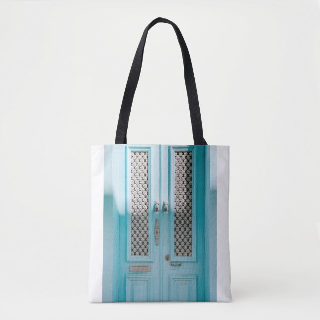 BOLSA TOTE CLOSED TEAL FRENCH DOORS (Frente)
