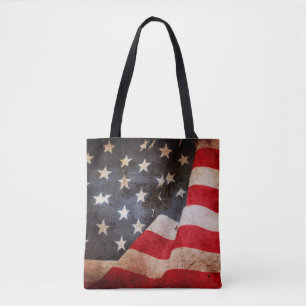Bolsa Tote Closeup of grunge American flagamerica, americano,