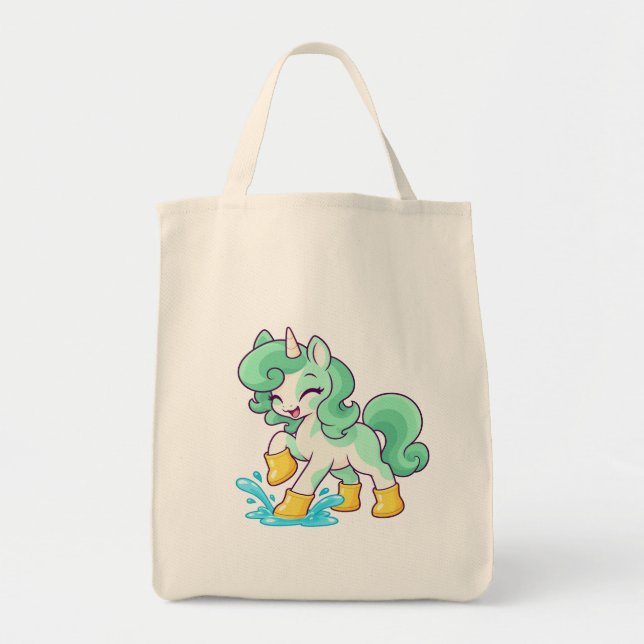 Bolsa Tote Clover Puddle Splash Mint Unicorn (Frente)