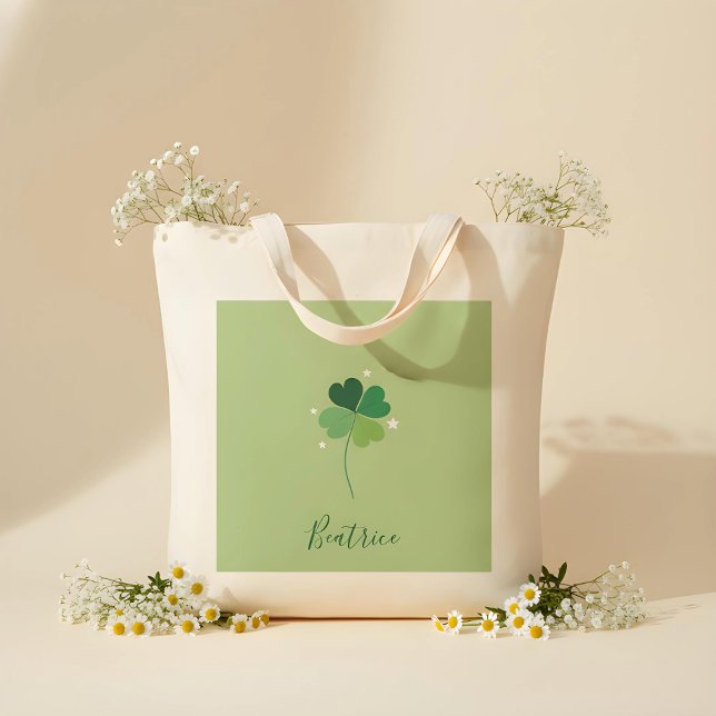 Bolsa Tote Clover Tote Bag – Green Floral Design (Criador carregado)