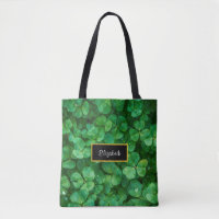 Clovers Verdes com Quadro de Folha Ouro FAUX