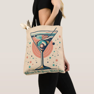 Bolsa Tote Clube da Martini Atômica Retro Futurista Idade Esp