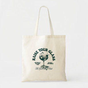 Bolsa Tote Clube de Cocktail Vintage Levanta o Teu Copo Desig
