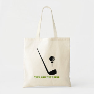 Bolsa Tote Clube de golfe e bola preto, costume verde