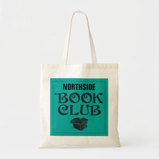 Bolsa Tote Clube de leitura com nome feito sob encomenda na (Frente)