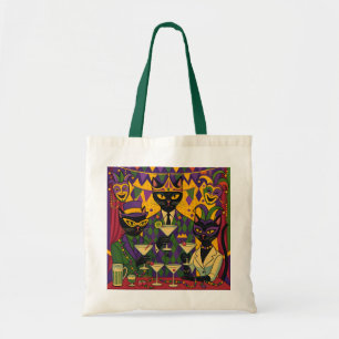Bolsa Tote Clube de Martini de Gato Preto Retro Futurista de
