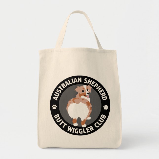 Bolsa Tote Clube de Wigglers de Bumbum Shepherd Australiano - (Frente)