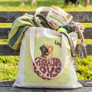 Bolsa Tote Clube do Amor Personalizado com Foto Labrador Cora