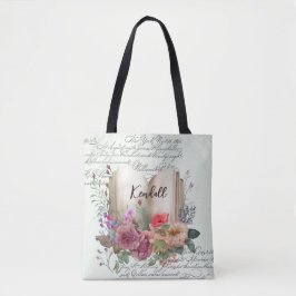 Bolsa Tote Clube do Livro Vintage Aquarela Floral