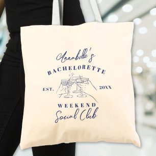 Bolsa Tote Clube Social Festa de Despedida de Solteira Preppy