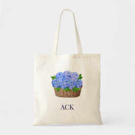 Bolsa Tote Coastal Nantucket Hydrangea Monogram Tote Bag