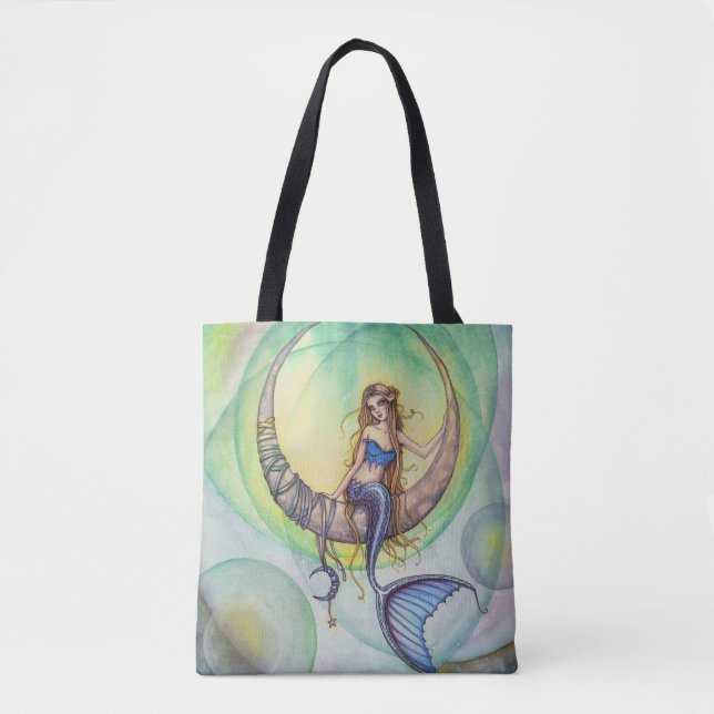 Bolsa Tote Cobalt Moon Sereia Fantasy Art Toag (Frente)