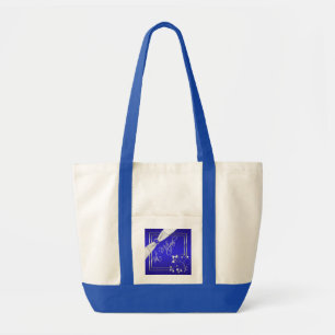 Bolsa Tote Cobalto Blue e Silver Jumbo Bat Mitzvah Tote Bag