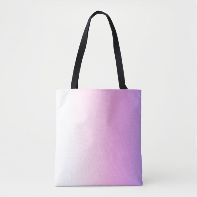Bolsa Tote Cobertor de fleece com design ombre violeta e rosa (Frente)