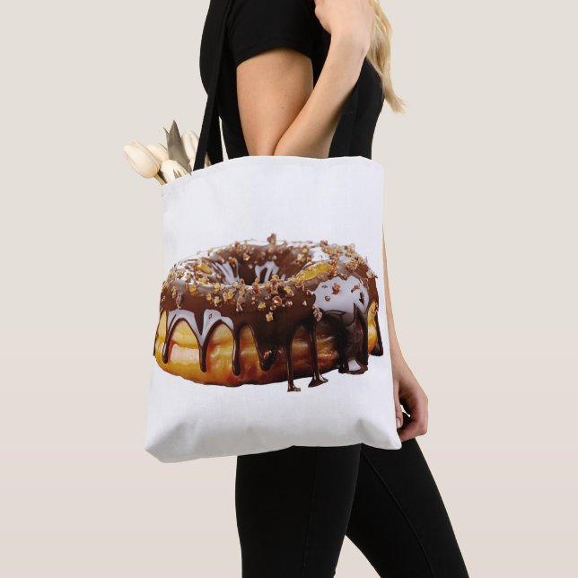 Bolsa Tote Cobertura de chocolate brilhante e grossa da rosqu (Close Up)