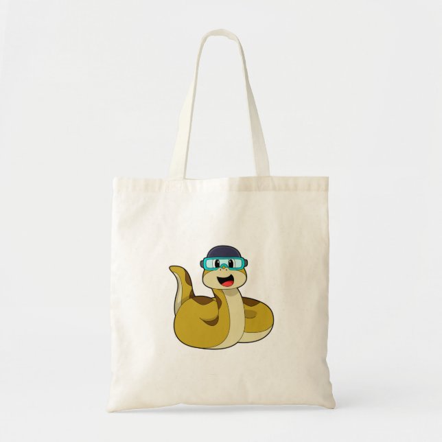 Bolsa Tote Cobra com óculos de natação (Frente)