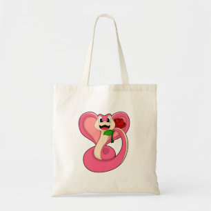 Bolsa Tote Cobra com Rosa
