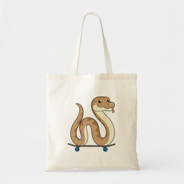 Bolsa Tote Cobra como Patinador com skate (Frente)