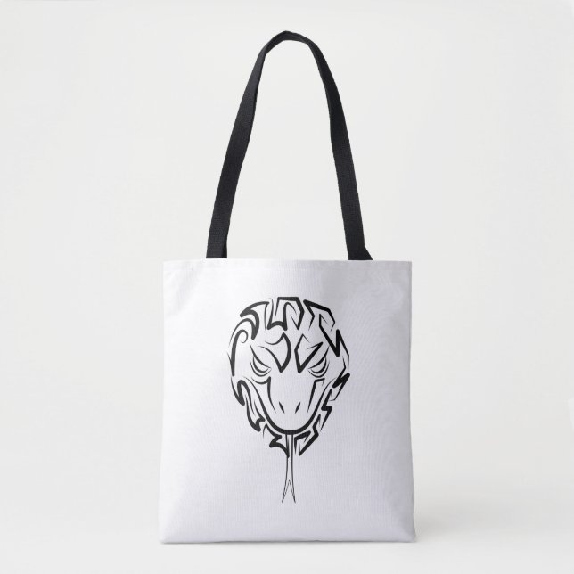 Bolsa Tote Cobra de Tribal Negro e Branco (Frente)