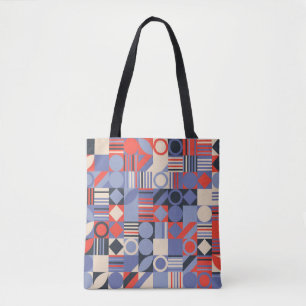 Bolsa Tote Cobrir geométricos definidos. Bauhaus retro design