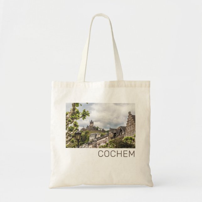 Bolsa Tote Cochem Moselle Panorama Alemanha Souvenir (Frente)