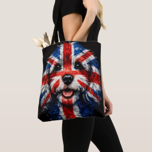 Bolsa Tote Cockapoo Union Jack Cachorro Britânico Presente