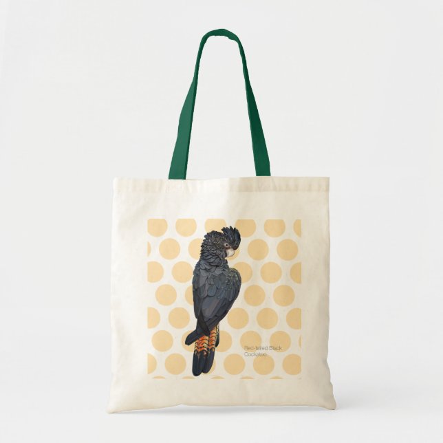 Bolsa Tote Cockatoo Preto De Altura Vermelha (Frente)