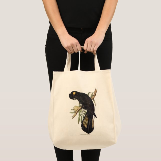 Bolsa Tote Cockatoo preto de cauda amarela de Gould (Frente (produto))