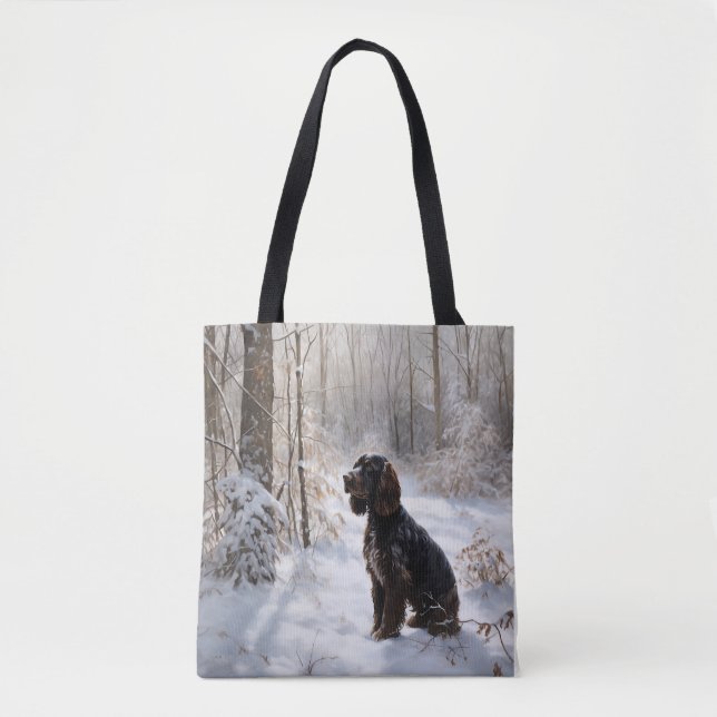 Bolsa Tote Cocker Spaniel Deixe Nevar Natal (Frente)