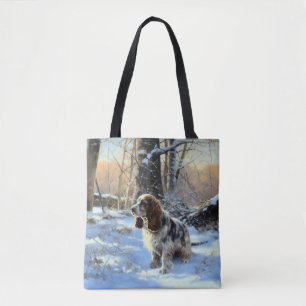 Bolsa Tote Cocker Spaniel Deixe-o nevar no Natal