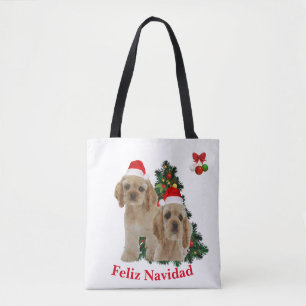 Bolsa Tote Cocker spaniel Feliz Navidad